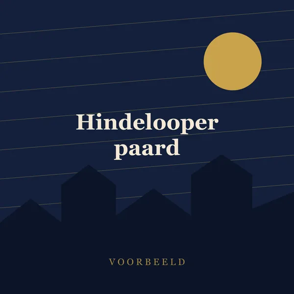 Een schimmel onder een kleine mijter in de stijl van Hindelooper schilderwerk, omringd door tulpen, krullen en vogeltjes.